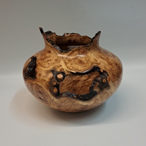 JW-224 Aspen Burl Hollow Woodturning 7.75x7 $400 at Hunter Wolff Gallery